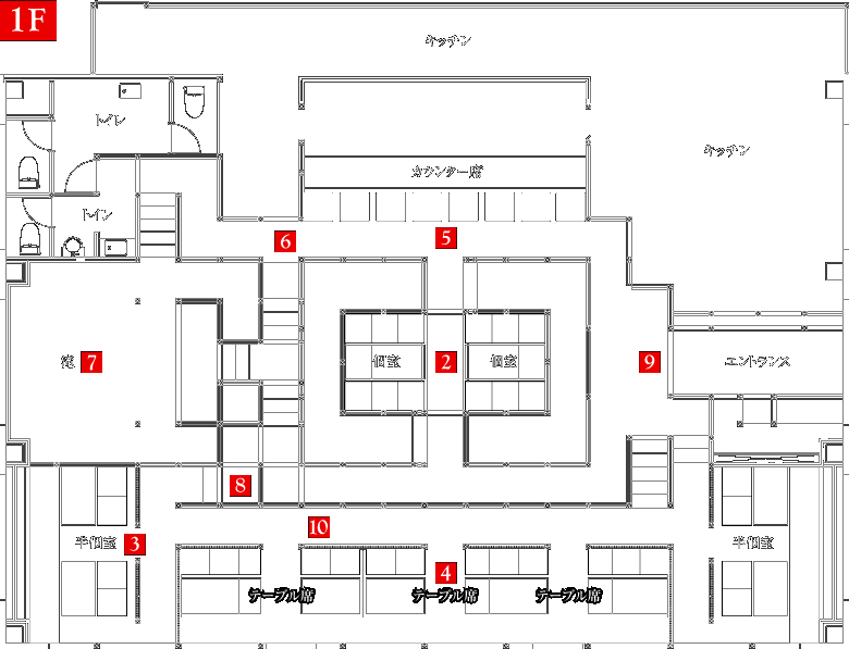 店内地図1F 店内地図1F